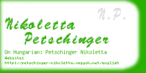 nikoletta petschinger business card